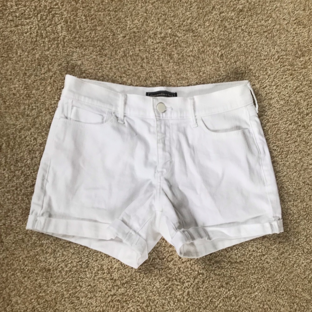 Abercrombie and Fitch White Jean Shorts